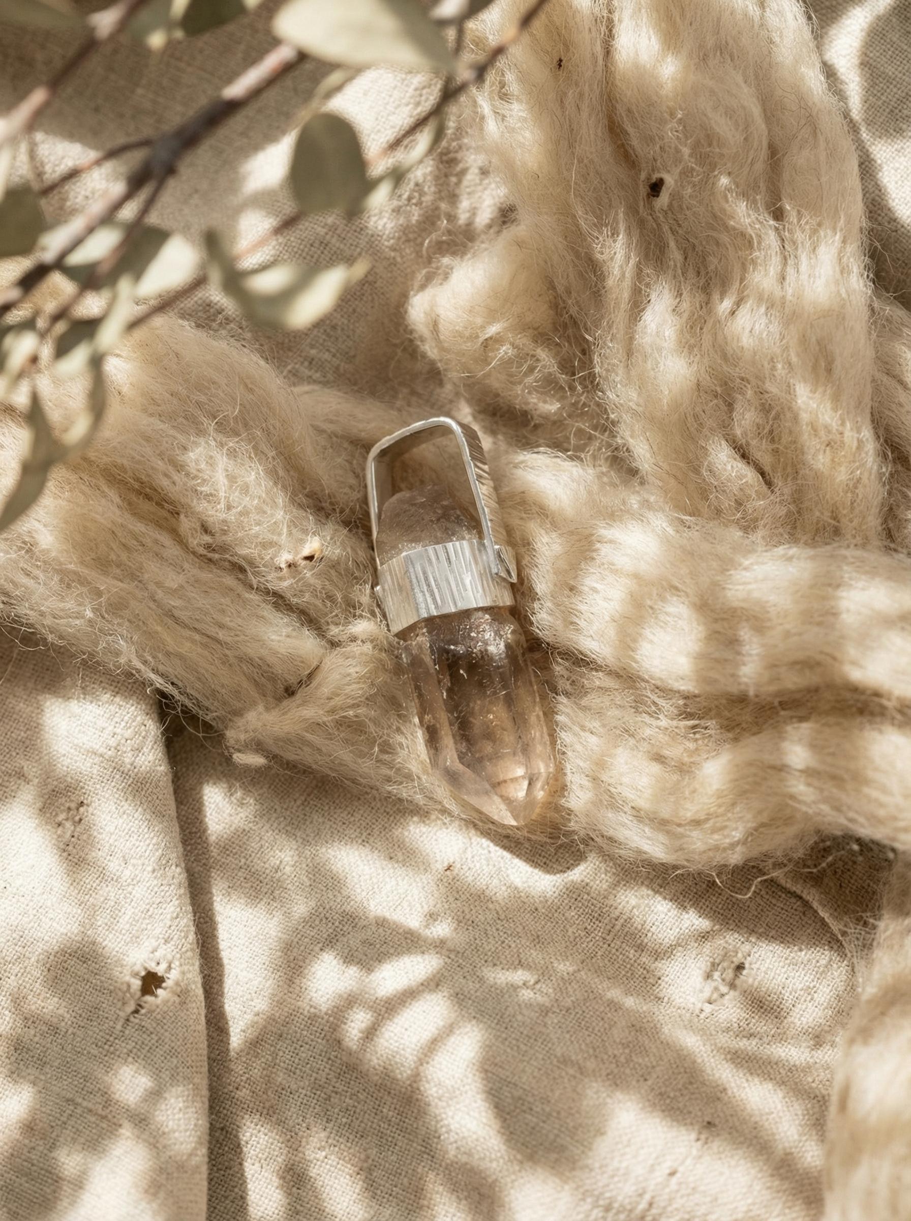 Hand Fossicked Smoky Quartz Point Pendant, 925 Silver, Minimalist