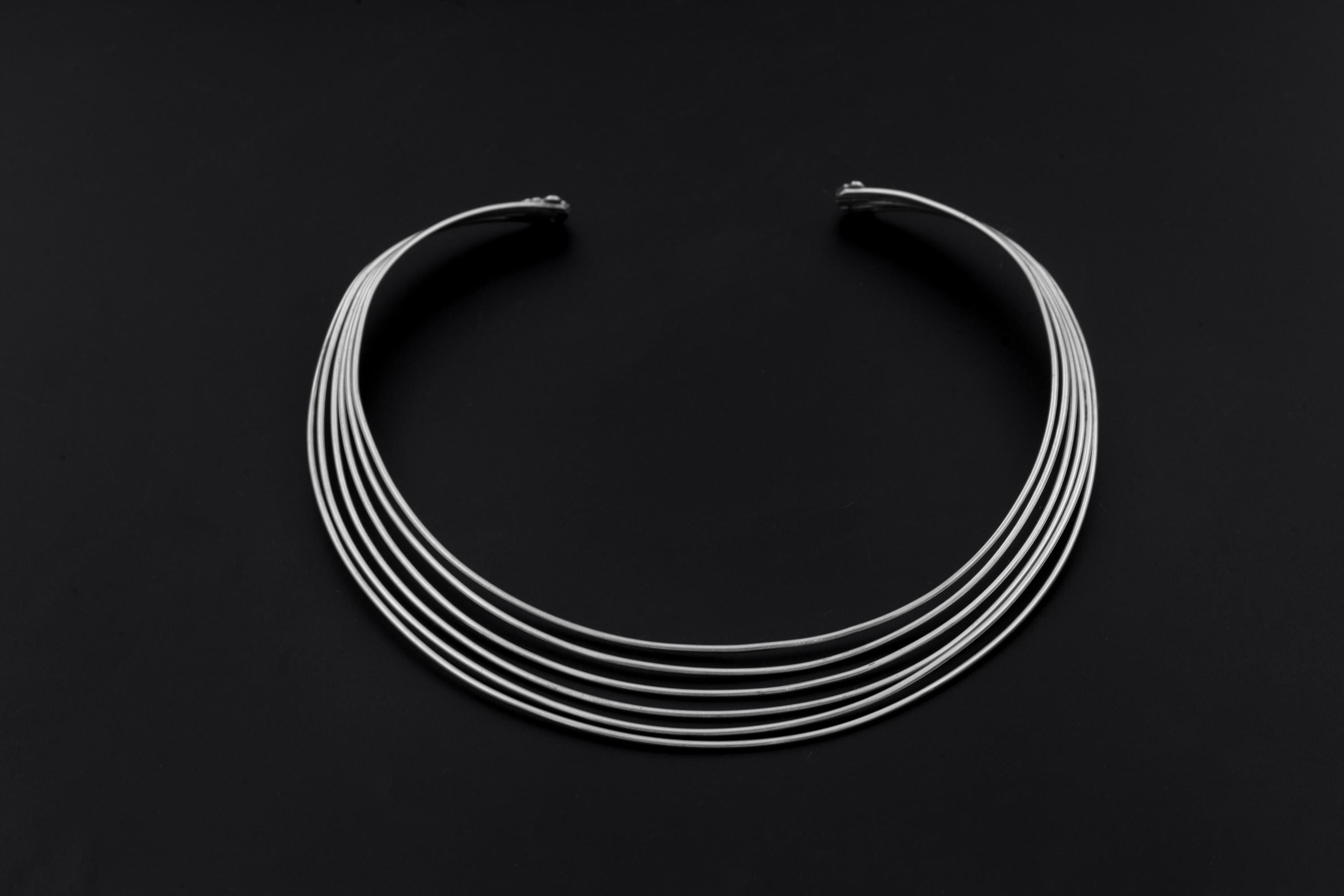 Handmade Sterling Silver Layered Choker - Modern Minimalist Collar