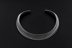 Handmade Sterling Silver Layered Choker - Modern Minimalist Collar