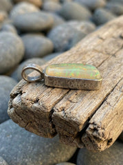 Lightning Ridge Opal Pendant, 22ct Australian Opal, 925 Silver