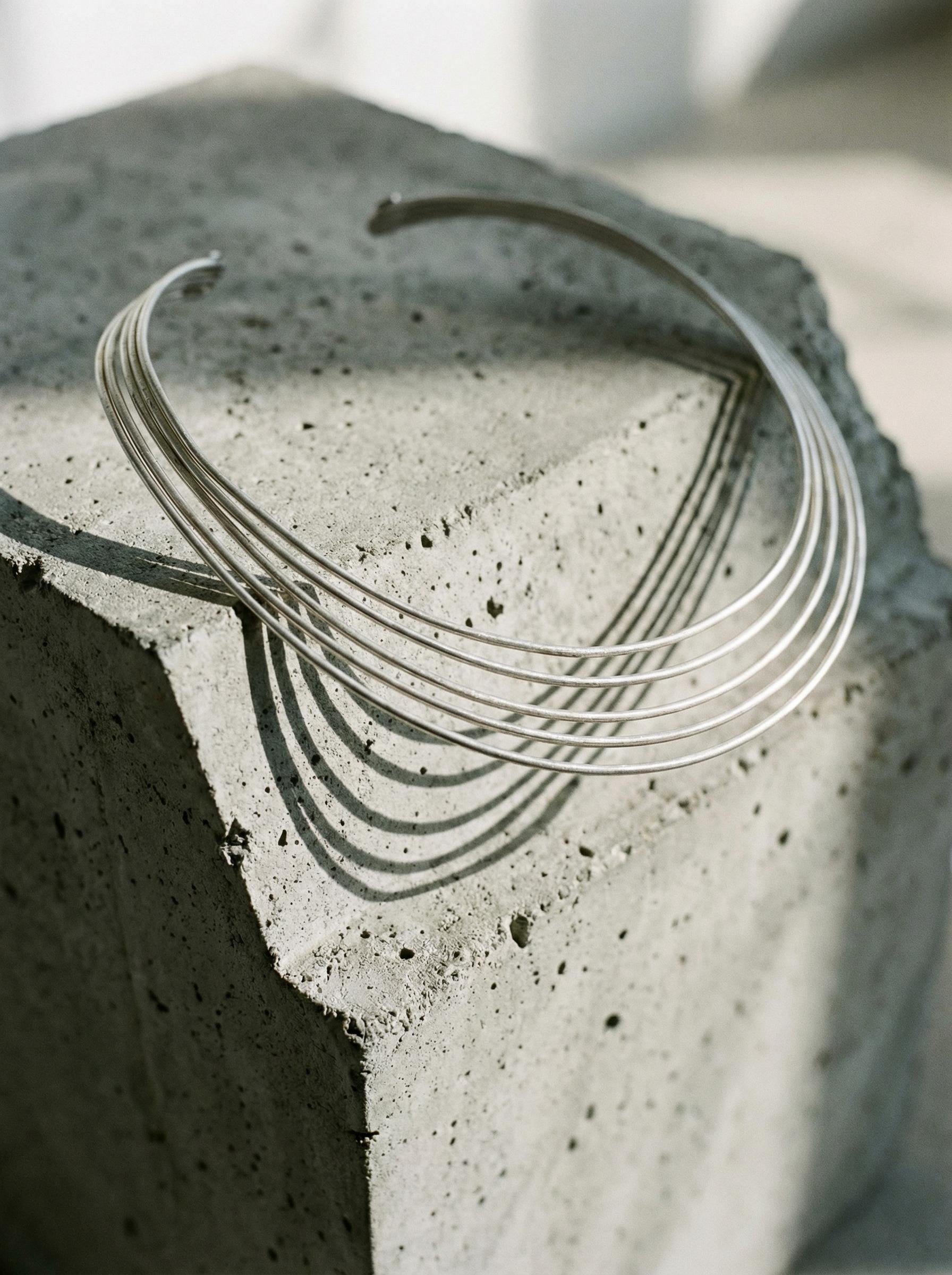 Handmade Sterling Silver Layered Choker - Modern Minimalist Collar