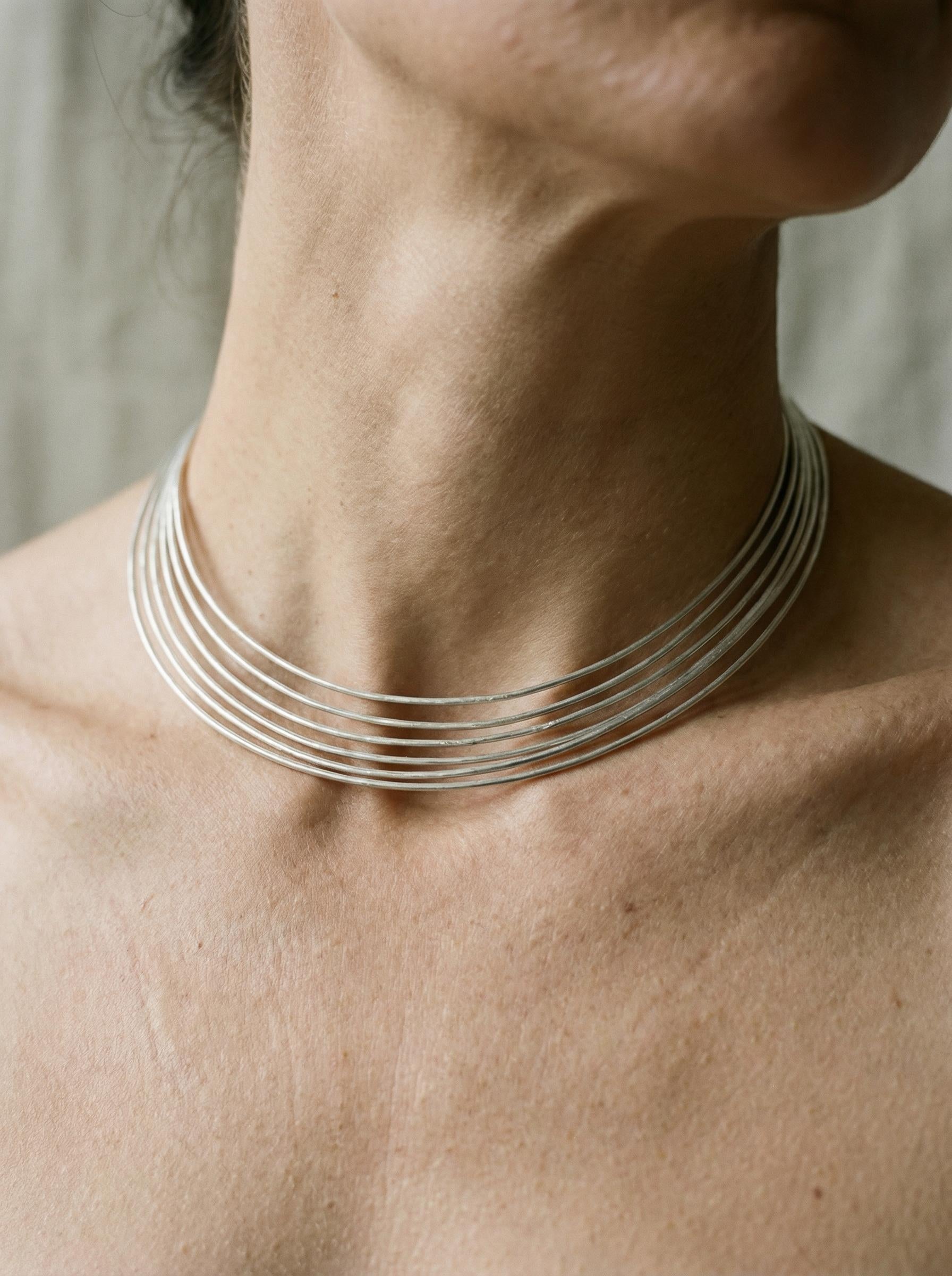Handmade Sterling Silver Layered Choker - Modern Minimalist Collar