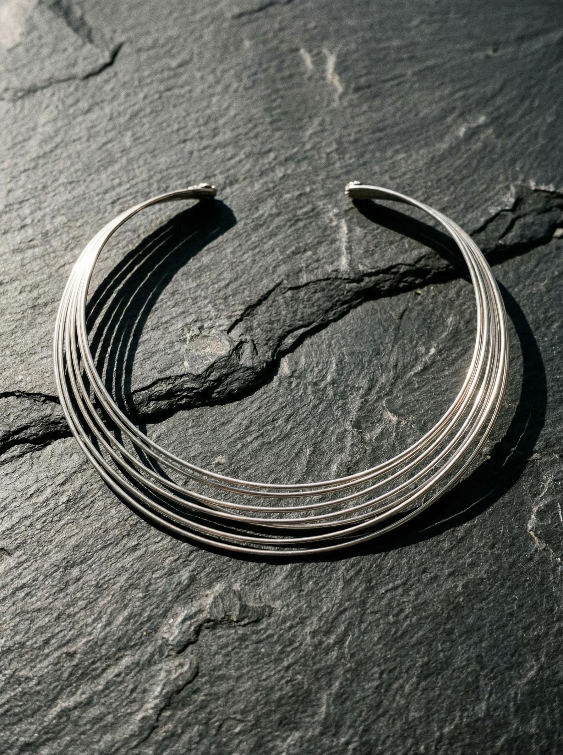 Handmade Sterling Silver Layered Choker - Modern Minimalist Collar