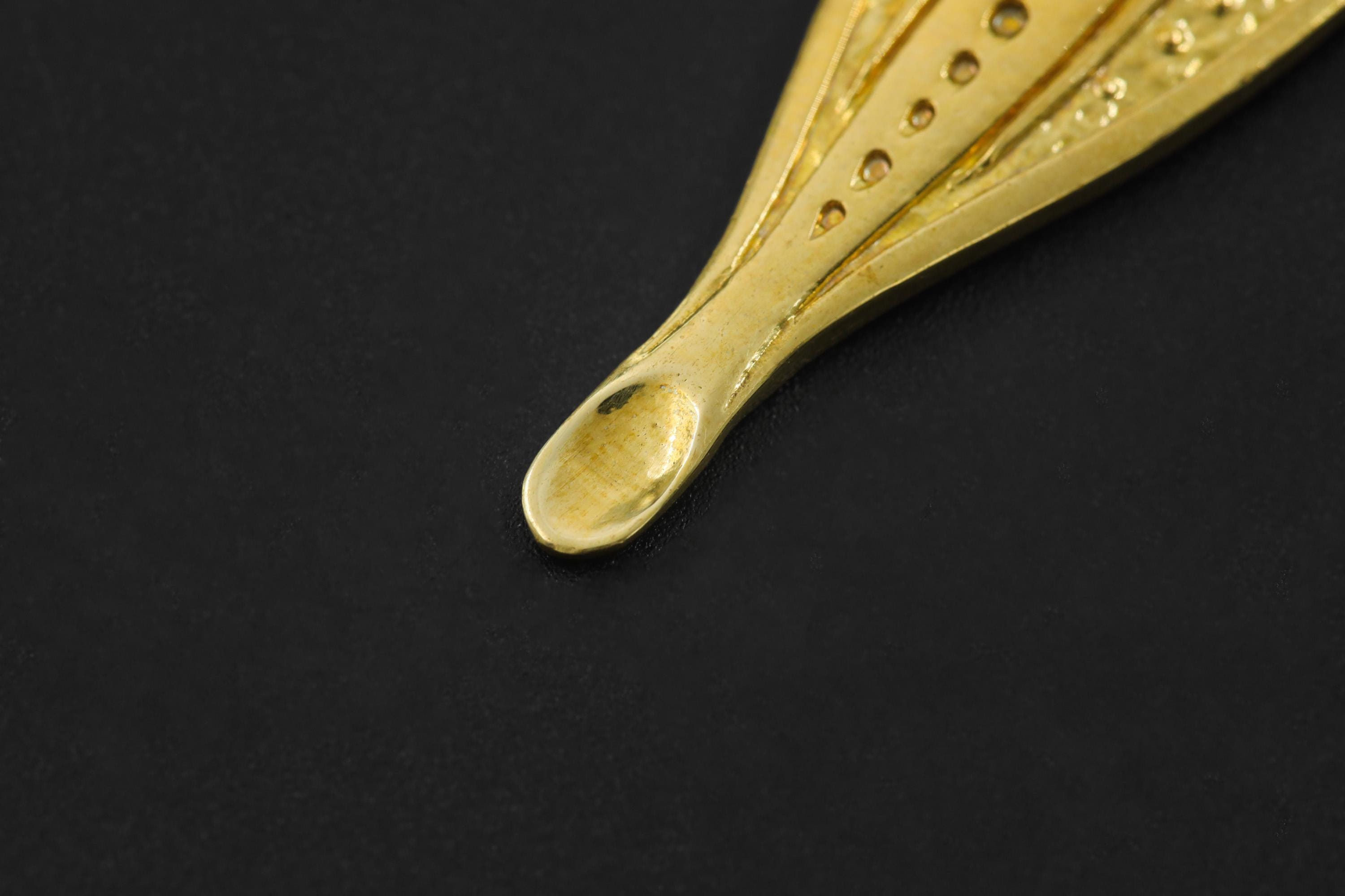Blue Topaz Spoon Pendant 18k Gold Plated Brass Cast Ritual Spoon Necklace Throat Chakra December Gift