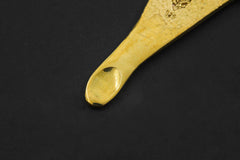 Blue Topaz Spoon Pendant Gold Plated Brass Ritual Spice Spoon Faceted Gemstone Throat Chakra December Gift