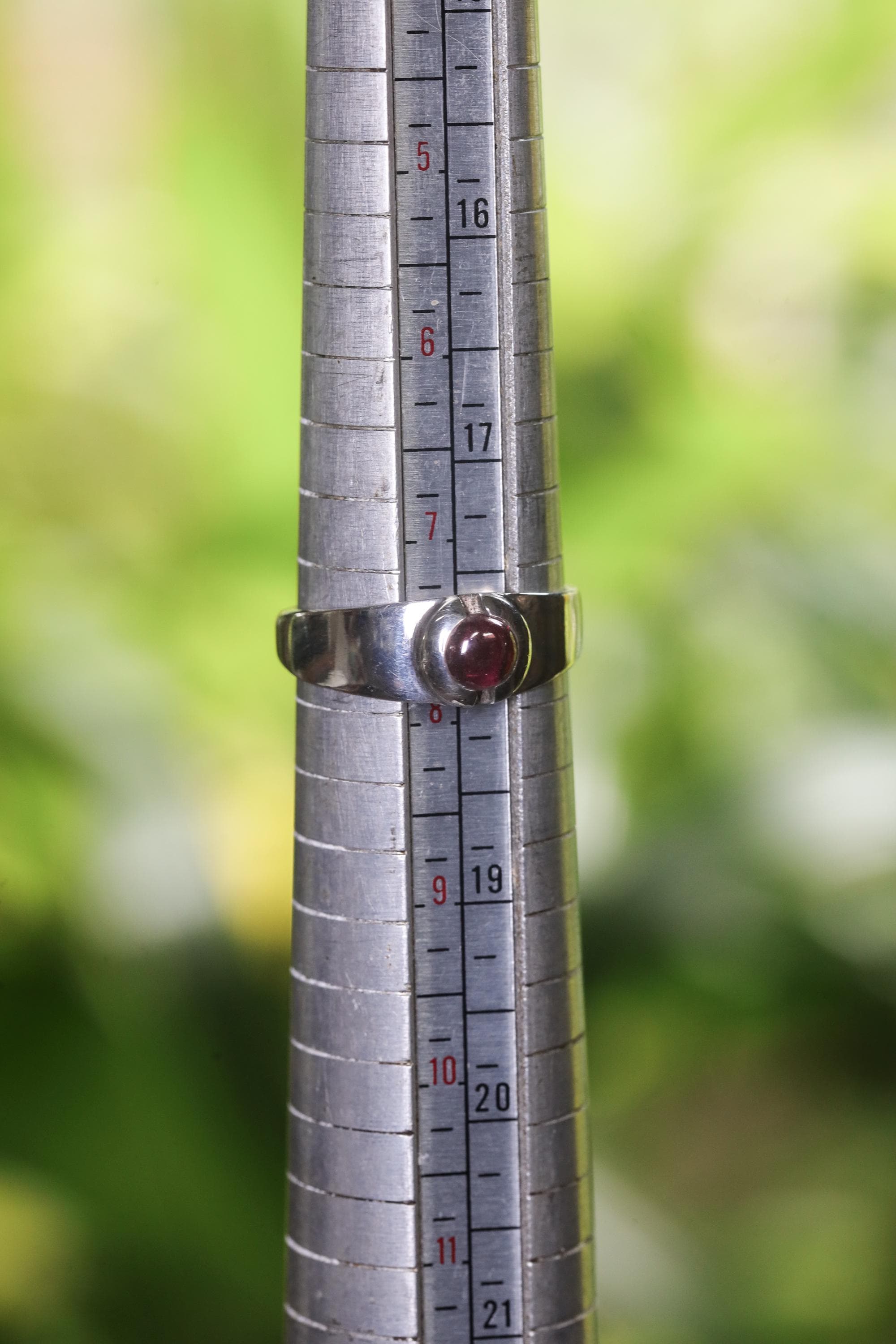 Natural Garnet Cabochon Silver Ring, 925 Sterling Garnet Ring, Deep Red Crystal Ring, Root Chakra Jewelry, January Birthstone Gift