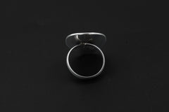 Adjustable Citrine Ring 925 Sterling Silver Solar Disc Statement Ring Faceted Gemstone Solar Plexus Chakra Jewelry Gift