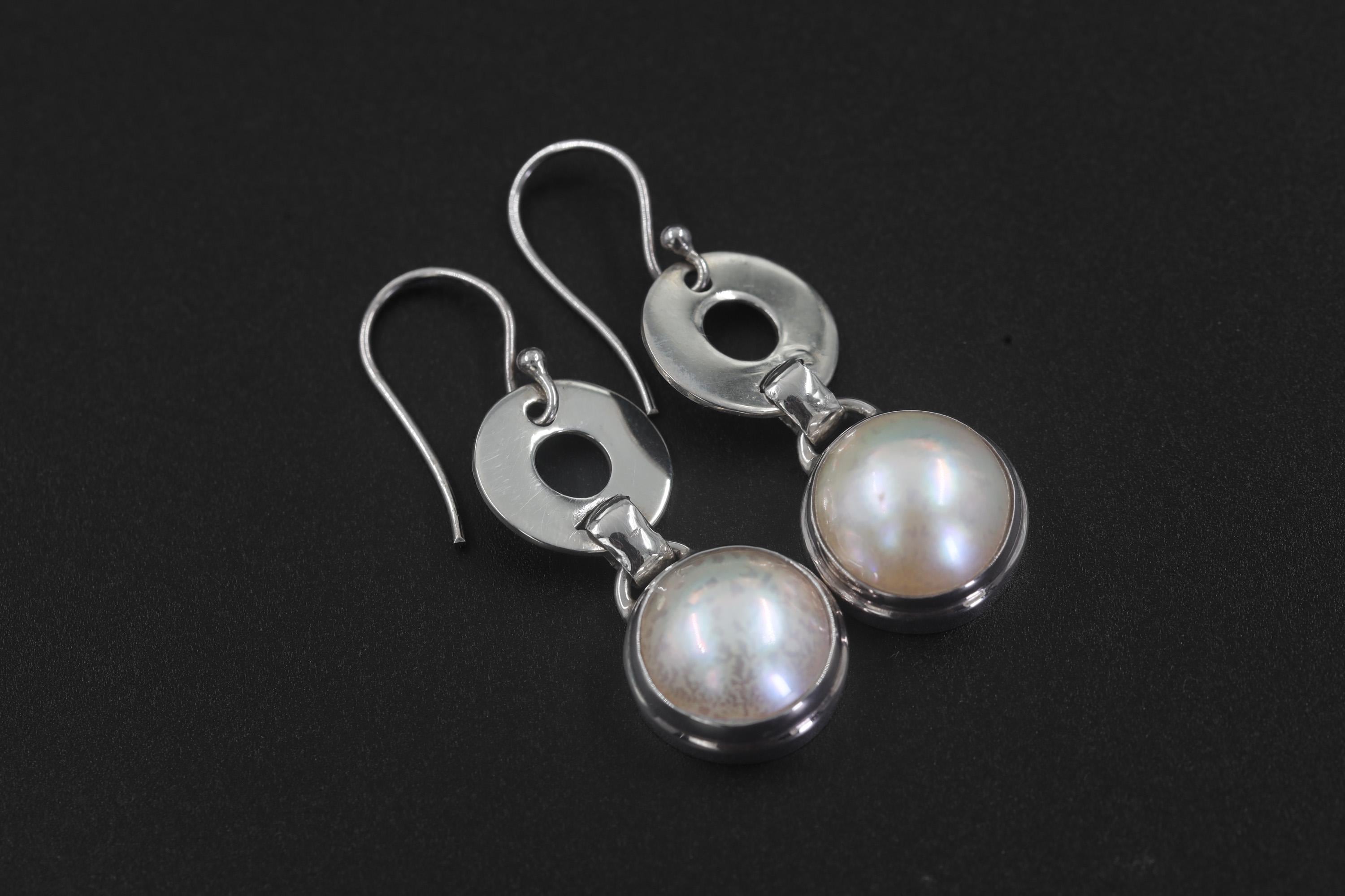 Sterling Silver Pearl Drop Earrings: Classic Luminous Dangle Jewelry