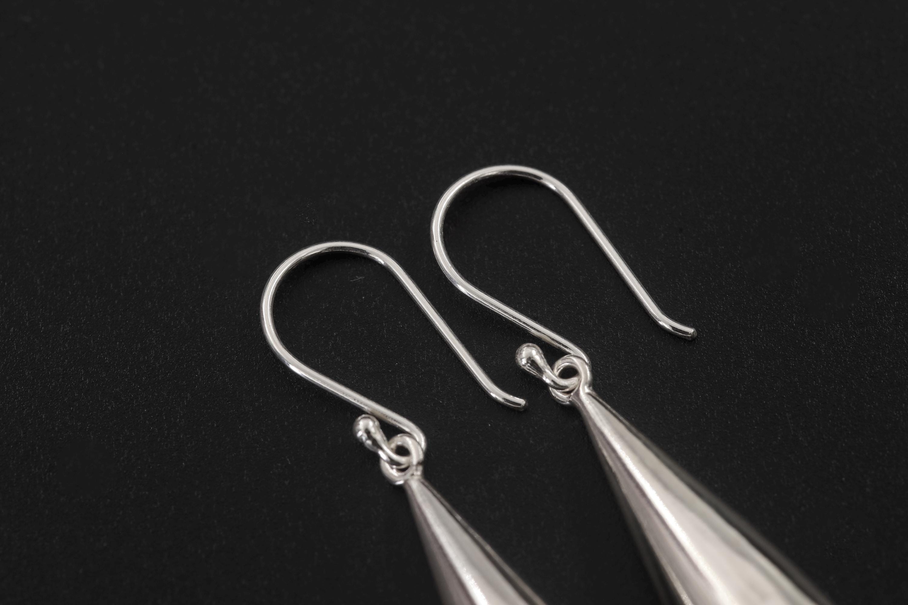 Sterling Silver Teardrop Earrings 925 High Shine Polish Minimalist Drop Dangle Jewelry Elegant Modern Gift for Her Sleek Liquid Metal Style