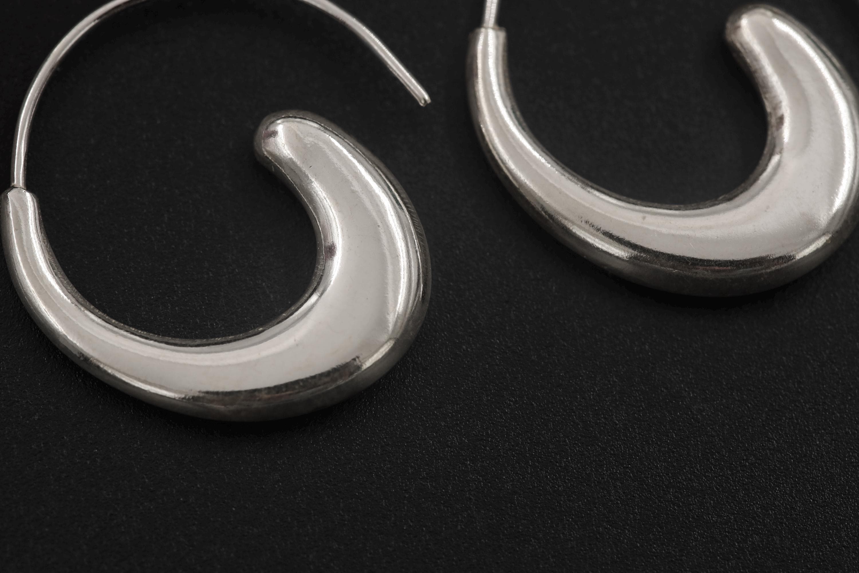 Wave Crescent Silver Earrings 925 Sterling Hoop Earrings High Shine Polish Minimalist Ocean Jewelry Boho Elegant Statement Gift
