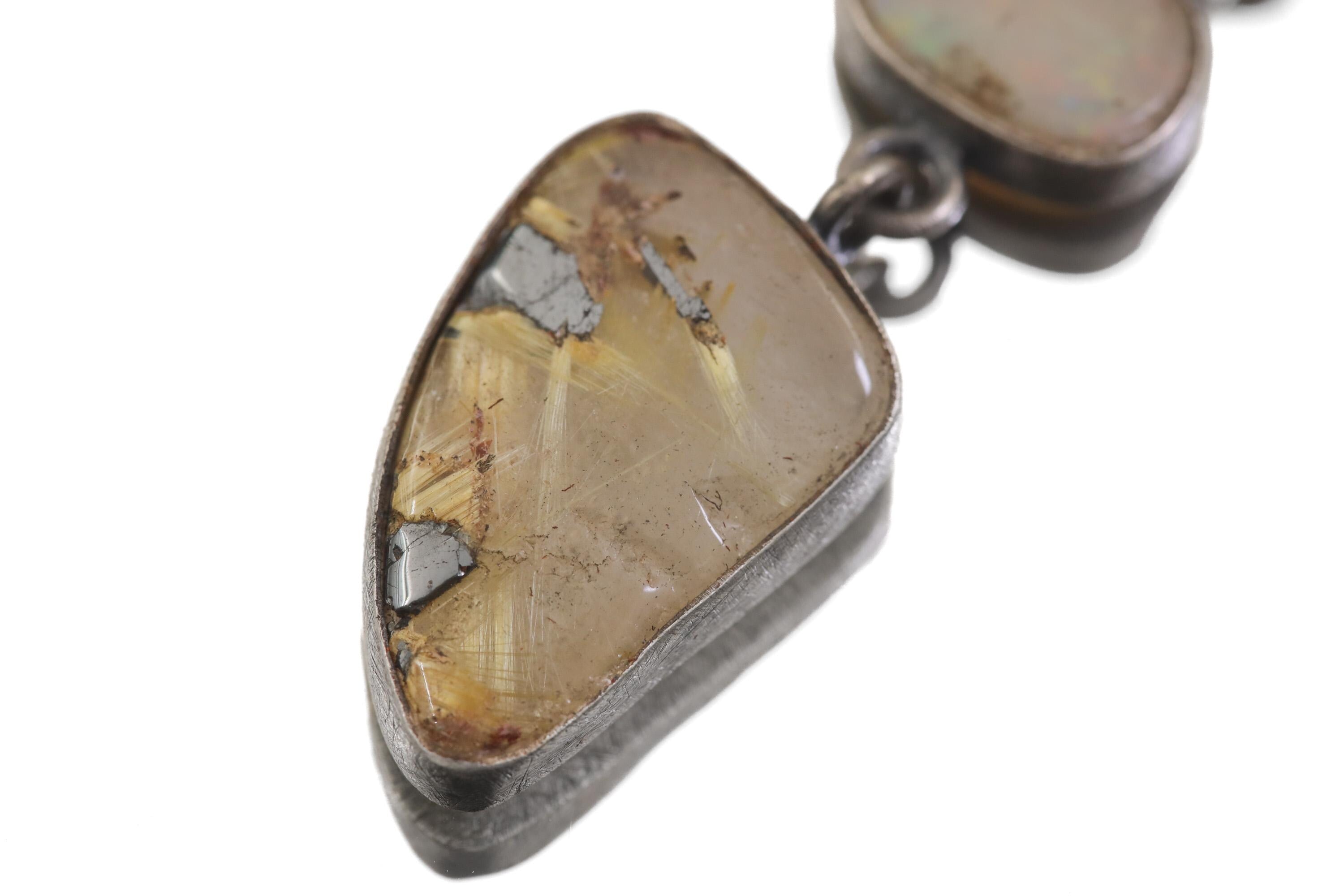 Matrix Turquoise Pendant 925 Silver Double Stone Marquise Cabochon Necklace Sagittarius Throat Chakra Gift