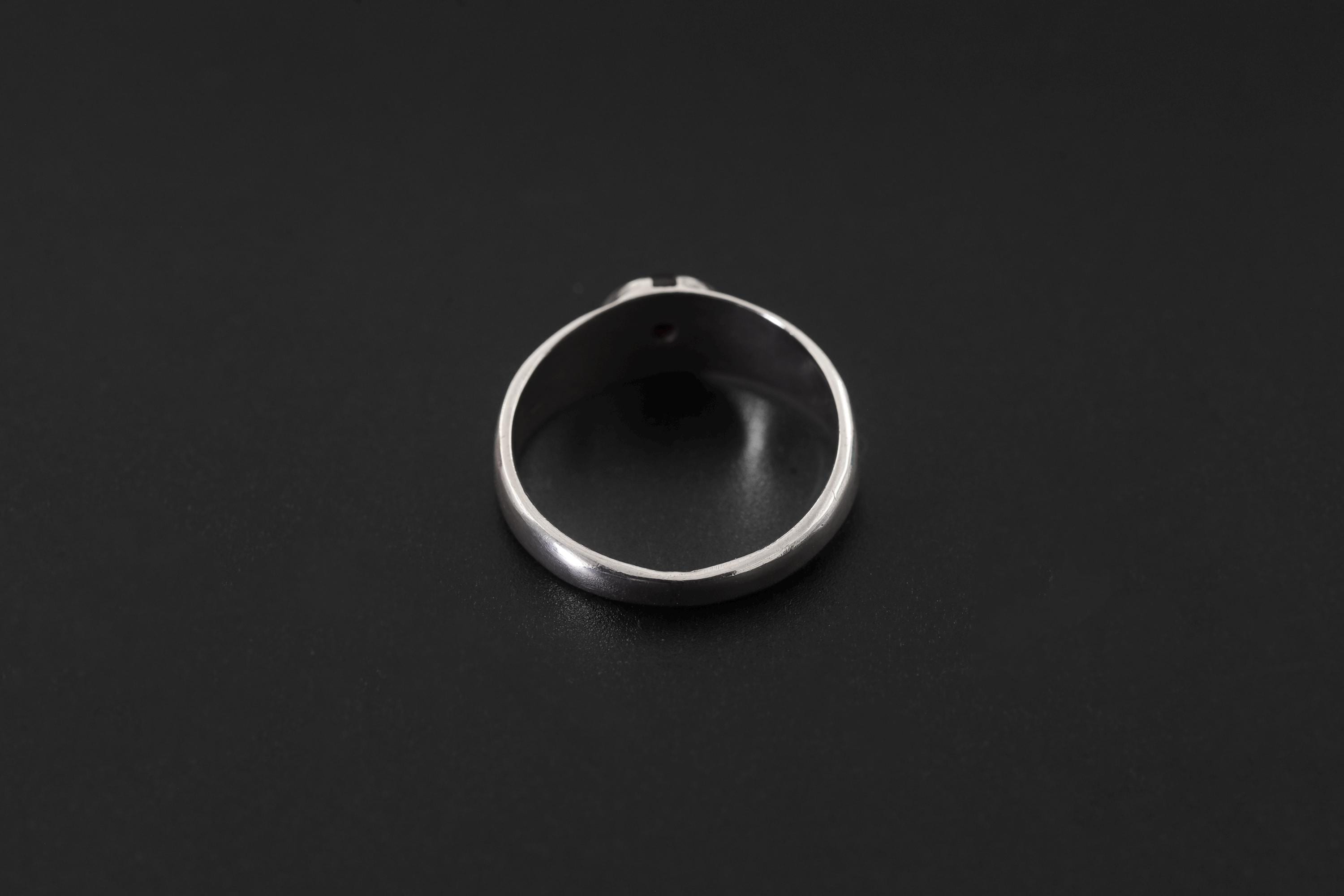 Natural Garnet Cabochon Silver Ring, 925 Sterling Garnet Ring, Deep Red Crystal Ring, Root Chakra Jewelry, January Birthstone Gift