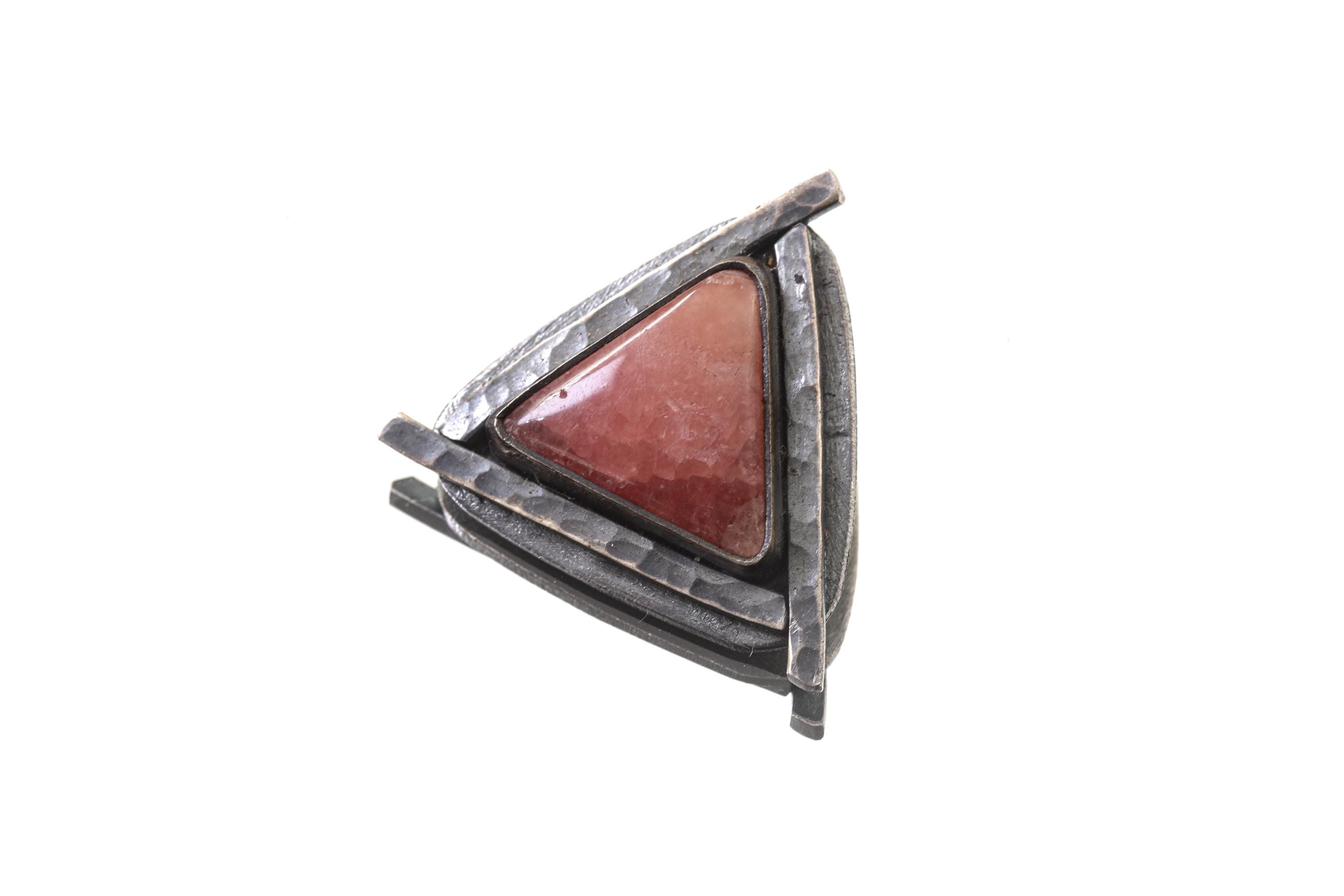 Oxidized Sterling Silver Rhodochrosite Pendant: Heart Chakra Gemstone