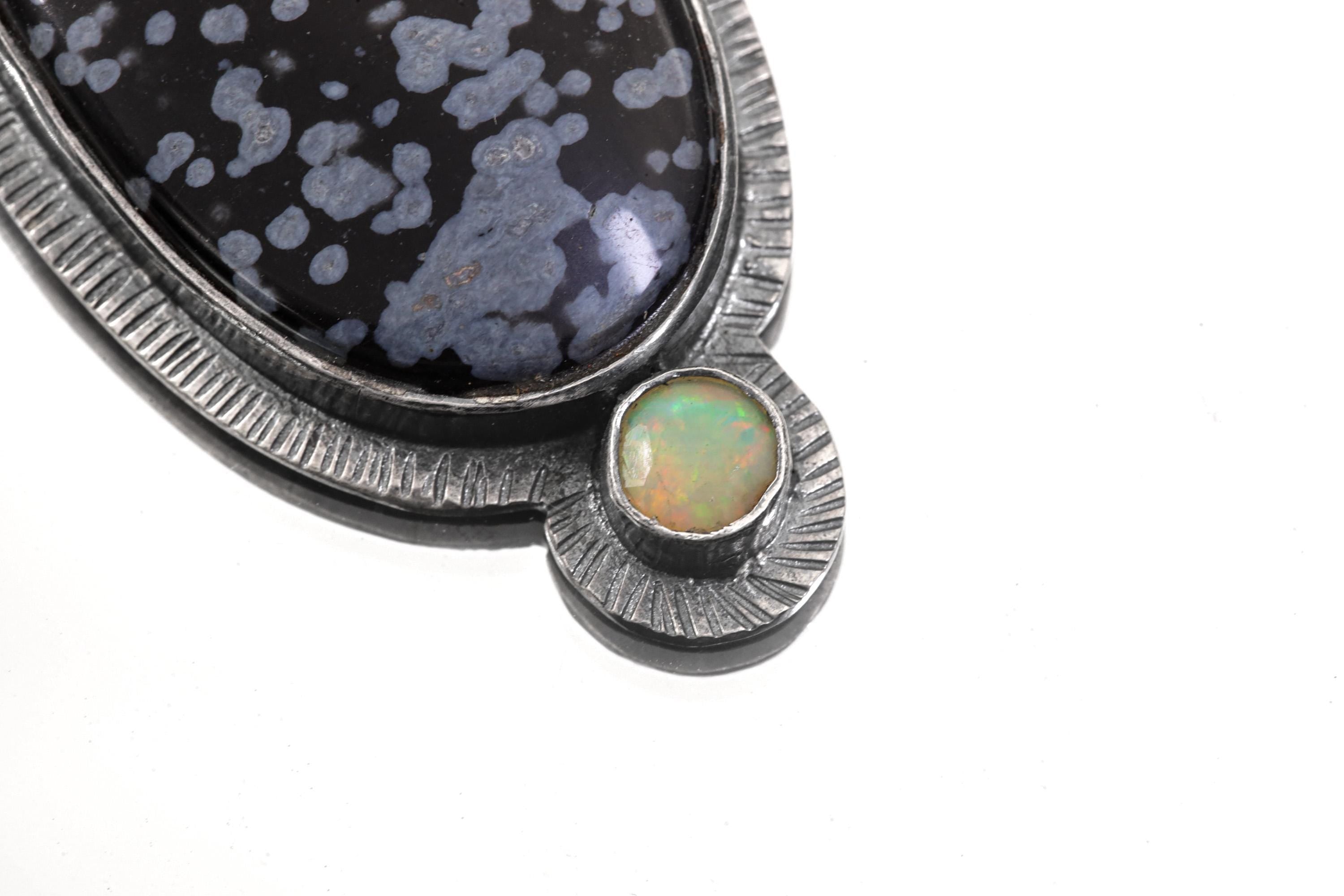 Dalmatian Jasper Ethiopian Opal Pendant 925 Sterling Silver Sun Ray Necklace Root Crown Chakra Gift