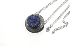 Lapis Lazuli Shield Pendant 925 Sterling Silver Stack Necklace Third Eye Chakra Sagittarius Gift