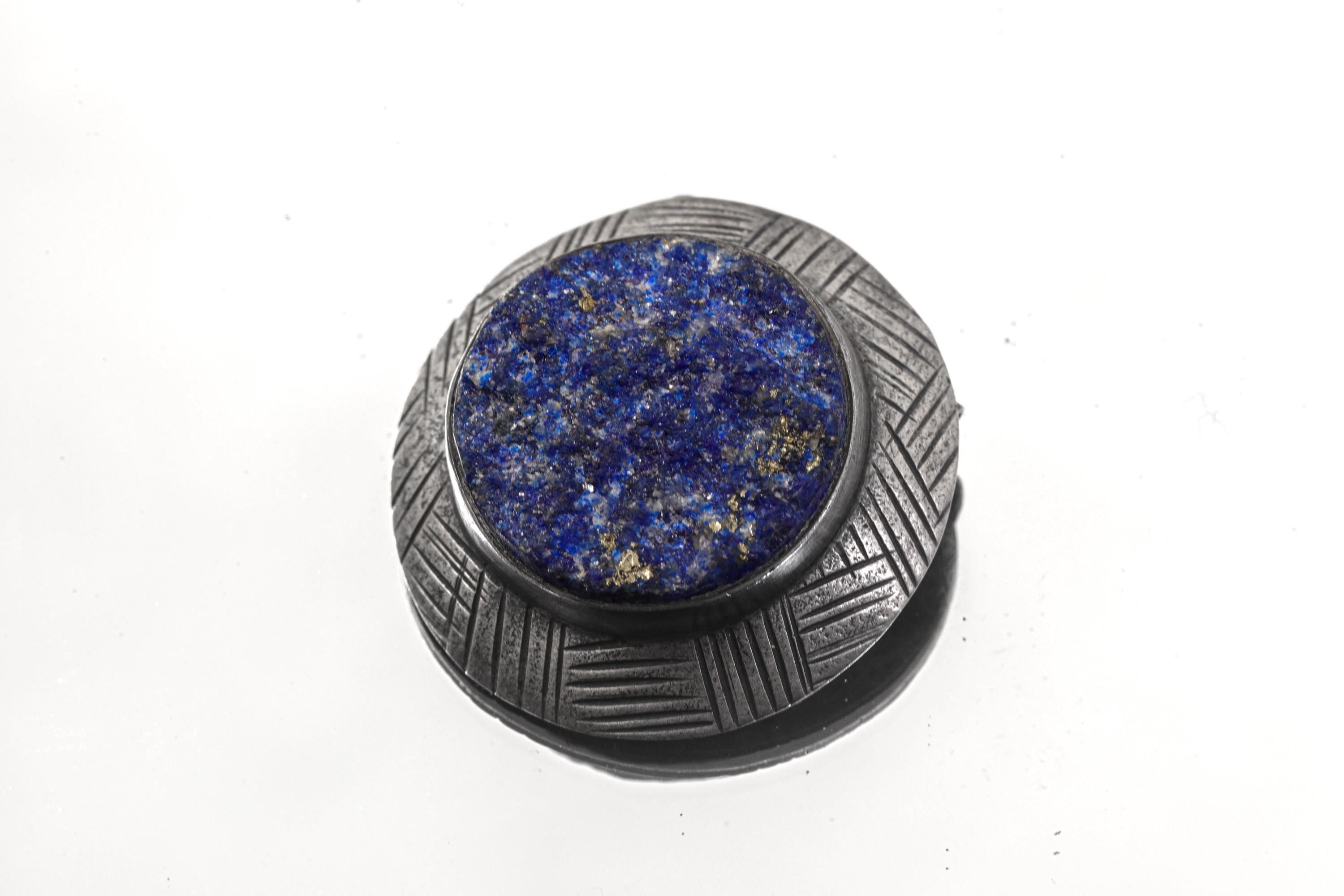Lapis Lazuli Sterling Silver Shield Pendant: Artisan Third Eye Chakra Jewelry