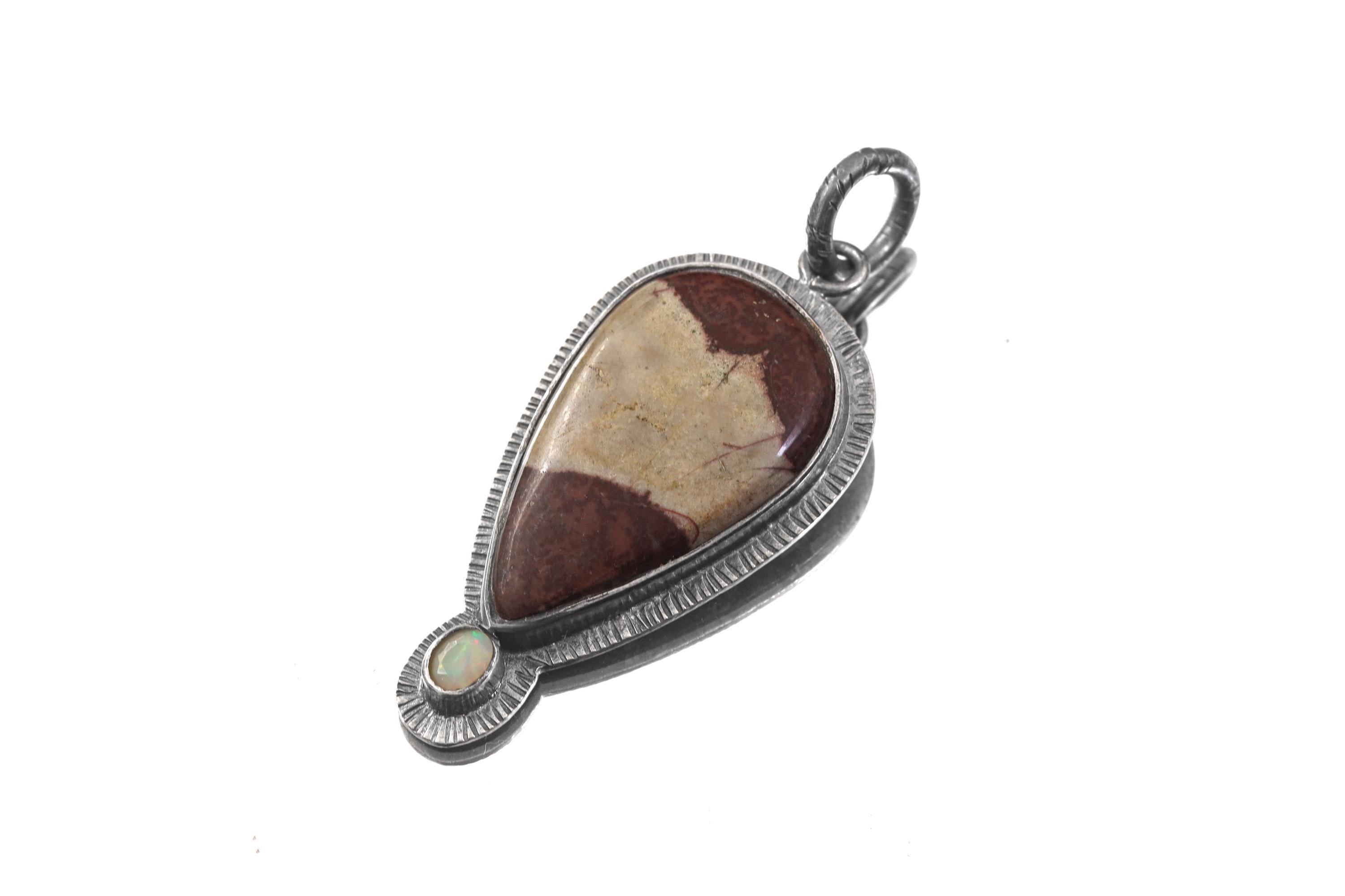 Mookaite Ethiopian Opal Pendant 925 Sterling Silver Sun Ray Necklace Root Crown Chakra Scorpio Leo Gift