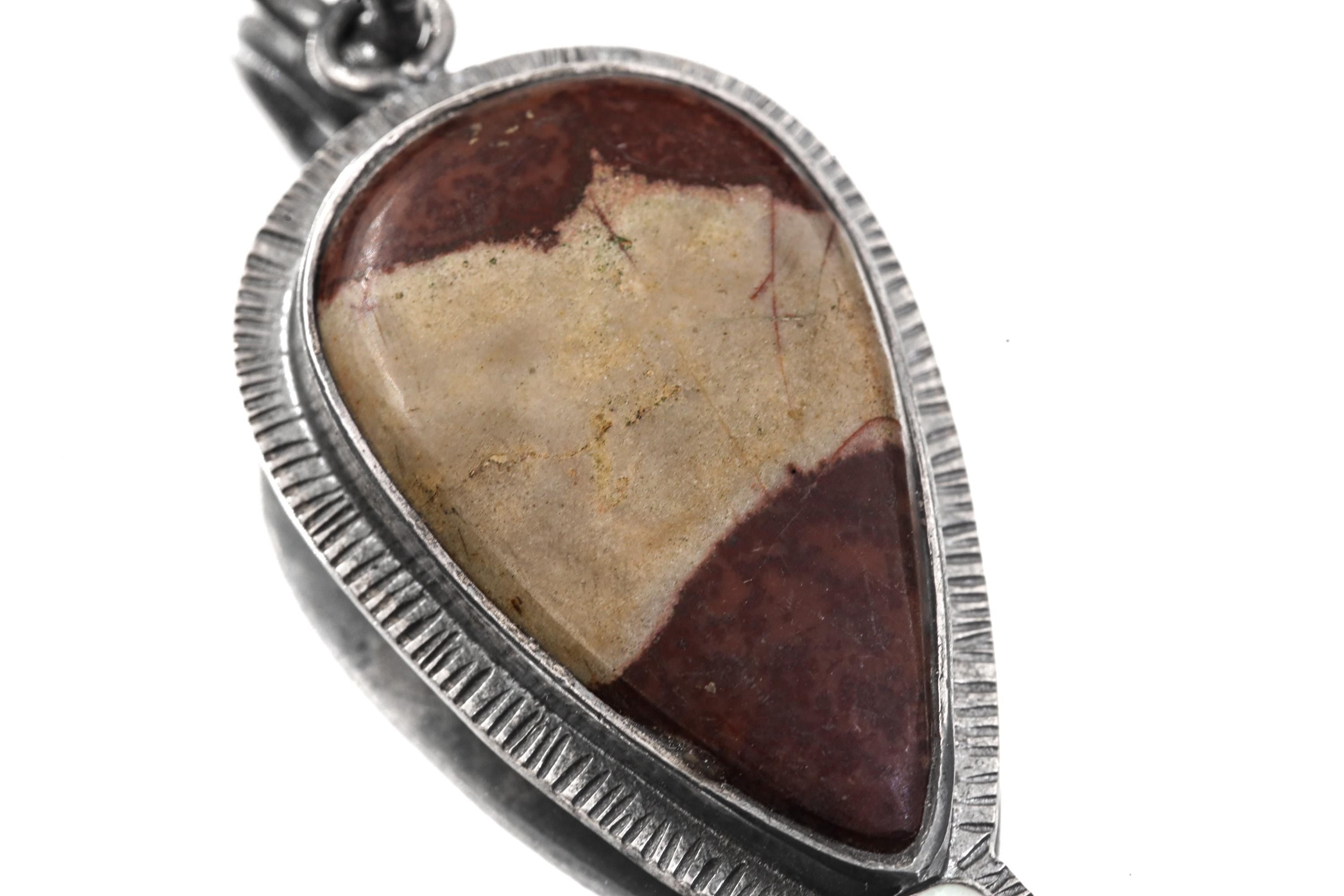 Mookaite Ethiopian Opal Pendant 925 Sterling Silver Sun Ray Necklace Root Crown Chakra Scorpio Leo Gift