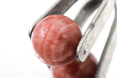 Rotating Rhodochrosite Orb Sphere - Sterling Silver Pendant - Shiny Finish
