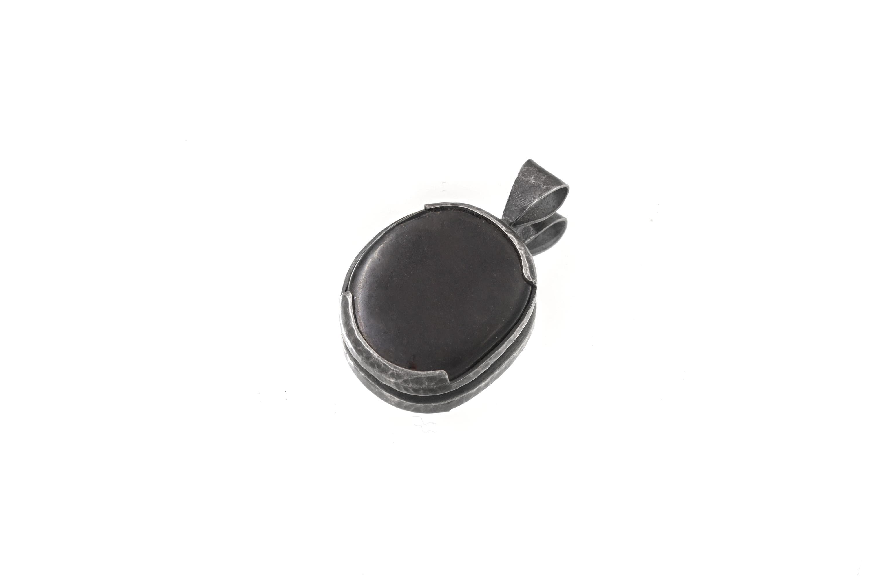 Hammered Sterling Silver Pyrite Pendant: Solar Plexus Chakra, Leo Zodiac