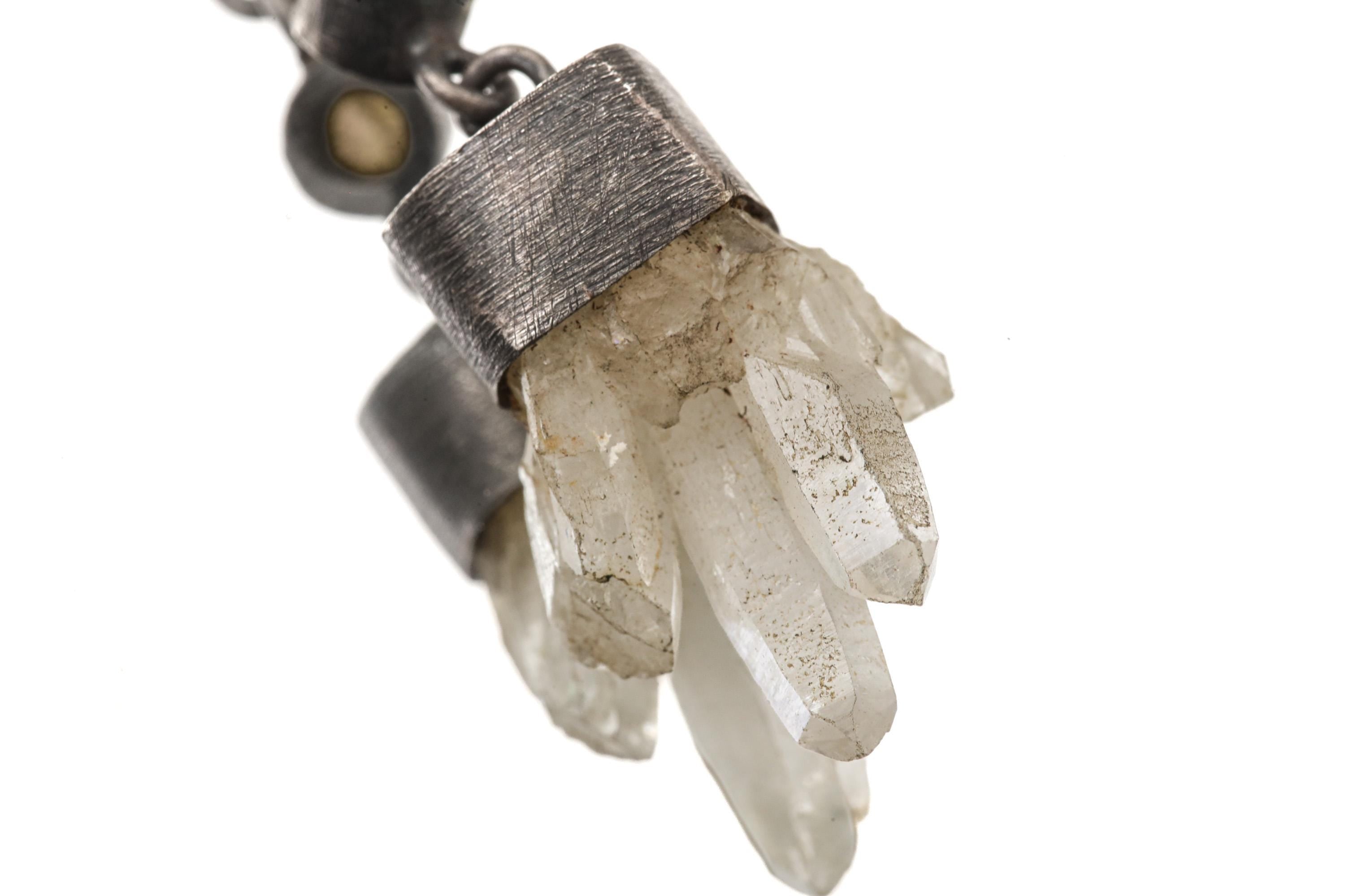 Sterling Silver Celestial Pendant: Opal, Labradorite, Moonstone & Quartz