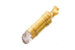 Golden Stash Pendant 925 Silver Capsule Necklace 16k Gold Plated Keepsake Locket Crystal Jewelry