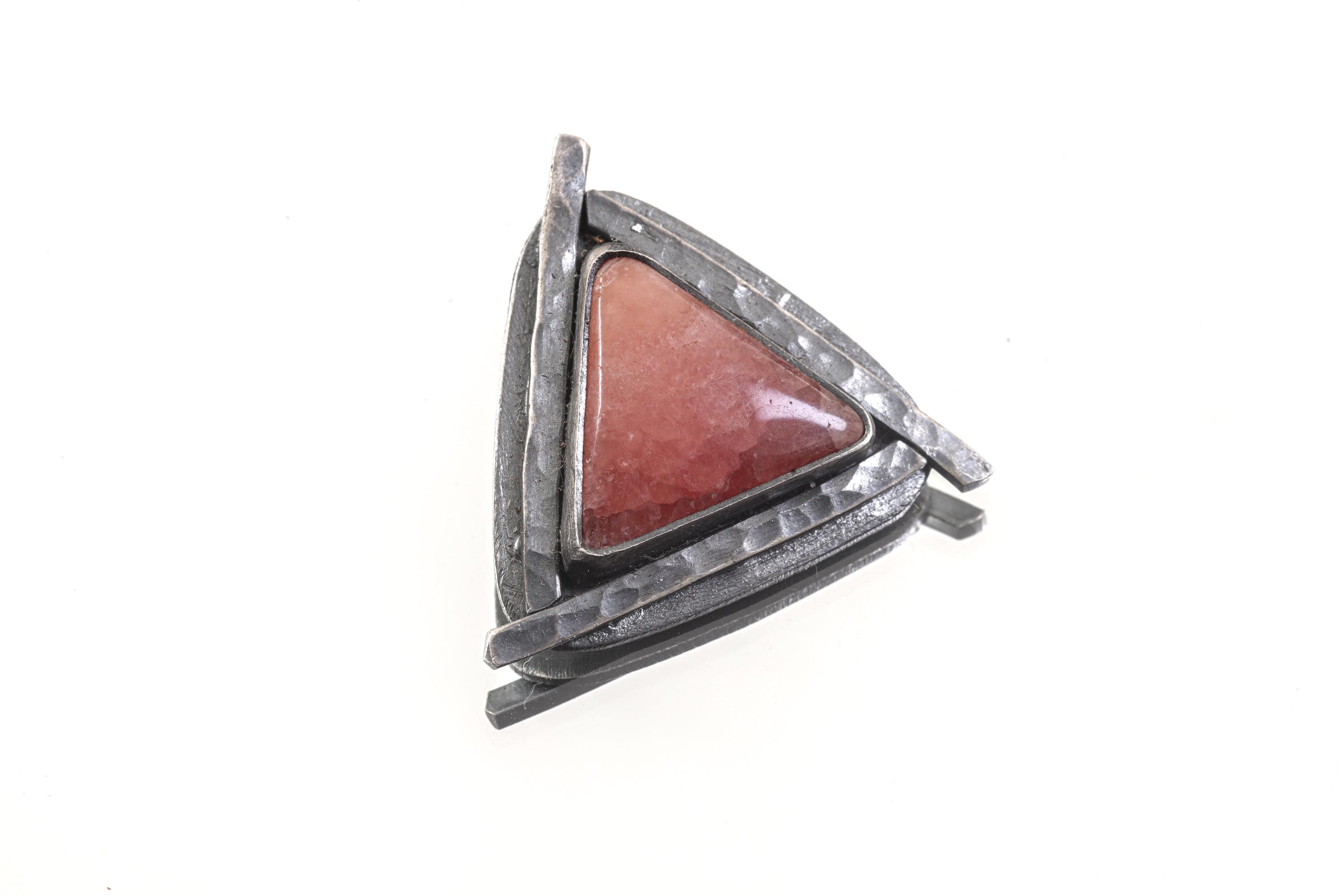 Oxidized Sterling Silver Rhodochrosite Pendant: Heart Chakra Gemstone