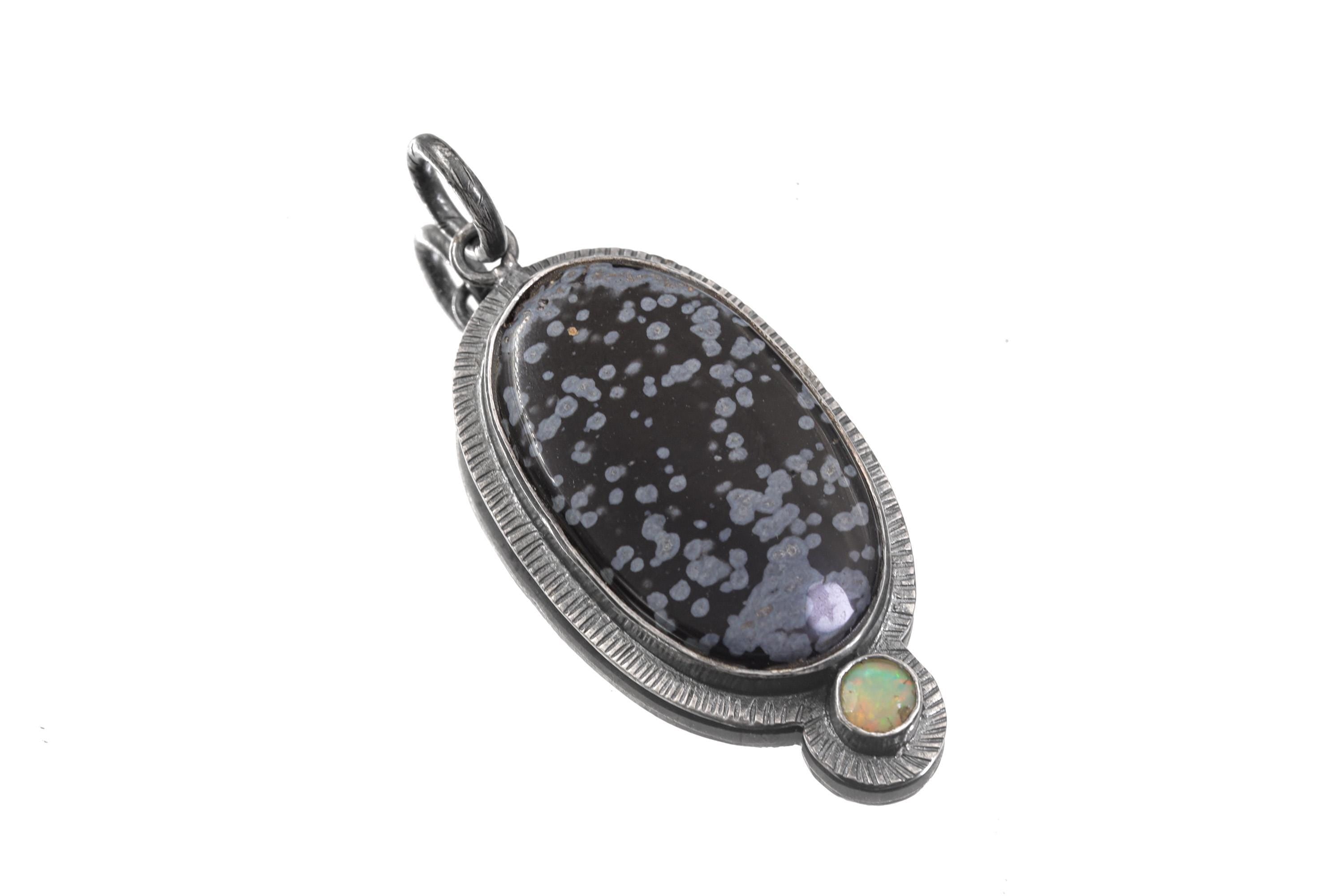 Dalmatian Jasper Ethiopian Opal Pendant 925 Sterling Silver Sun Ray Necklace Root Crown Chakra Gift