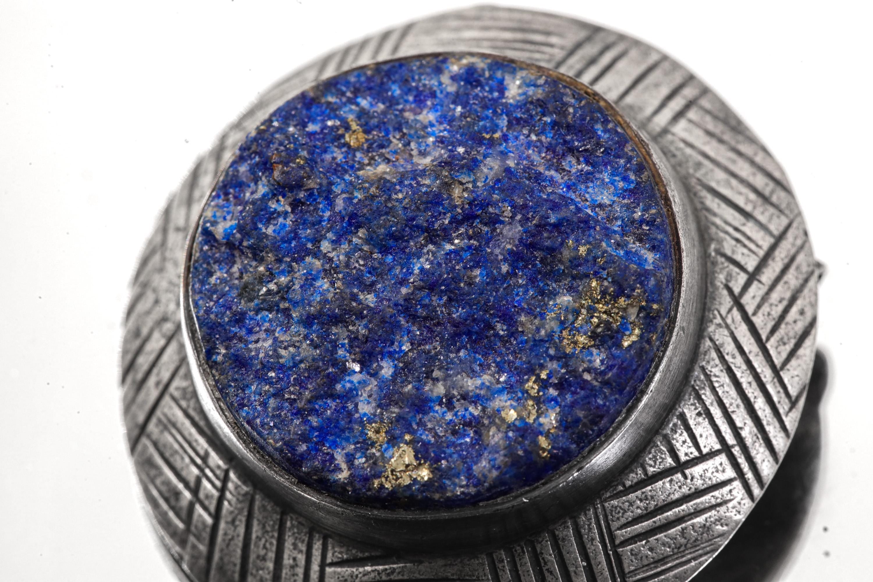 Lapis Lazuli Shield Pendant 925 Sterling Silver Stack Necklace Third Eye Chakra Sagittarius Gift
