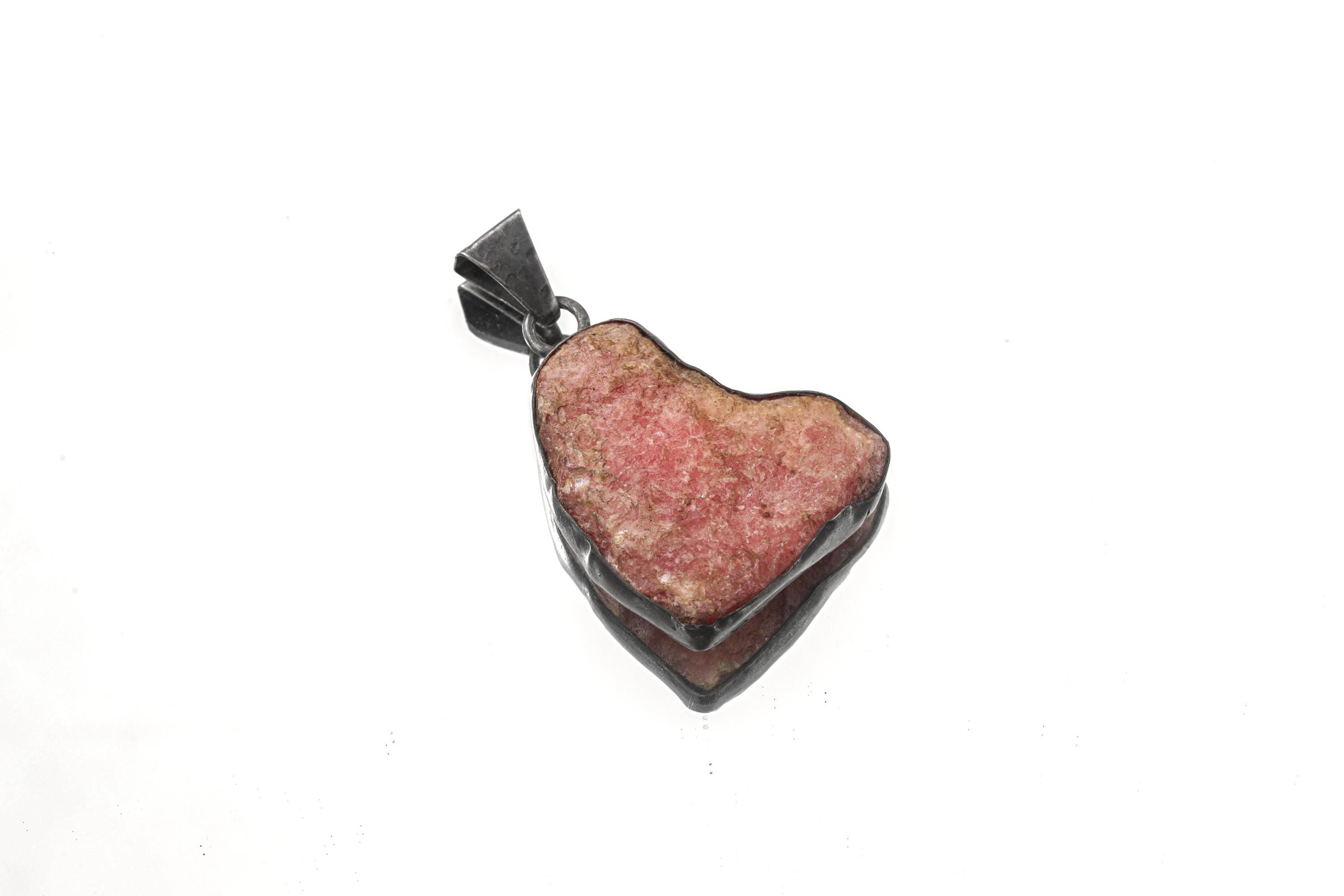 Rhodochrosite Silver Pendant 925 Sterling Silver Crystal Necklace Self Love Talisman Leo Gift