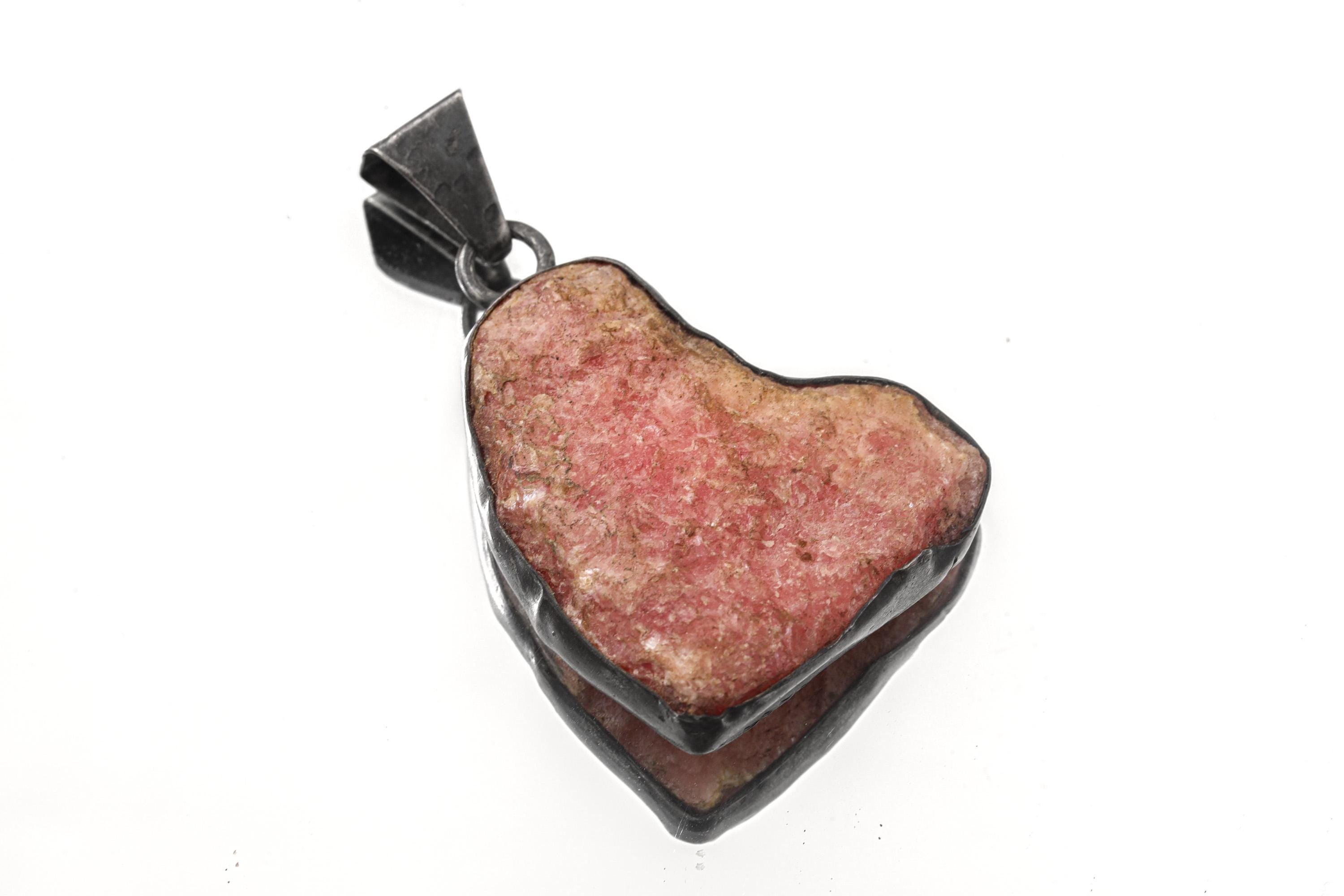 Rhodochrosite Silver Pendant 925 Sterling Silver Crystal Necklace Self Love Talisman Leo Gift