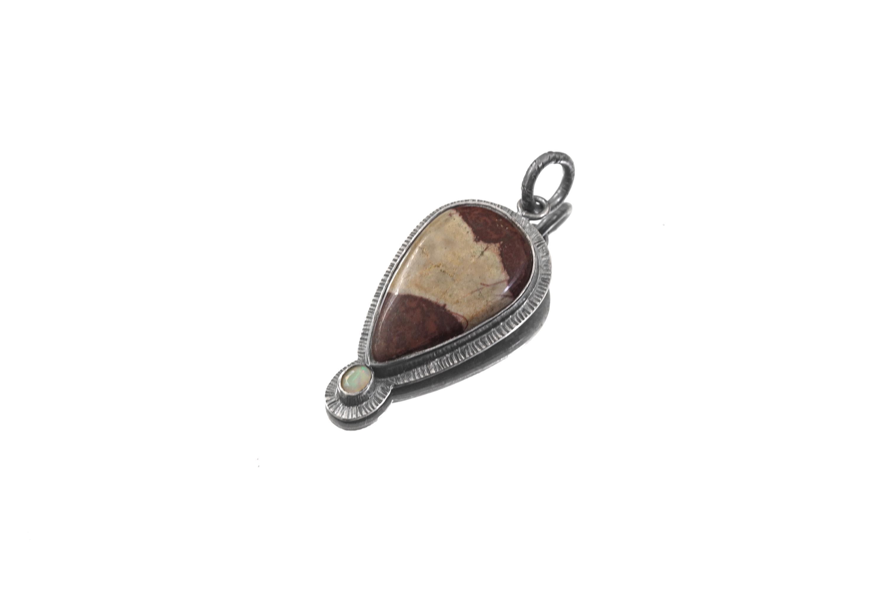 Mookaite Ethiopian Opal Pendant 925 Sterling Silver Sun Ray Necklace Root Crown Chakra Scorpio Leo Gift