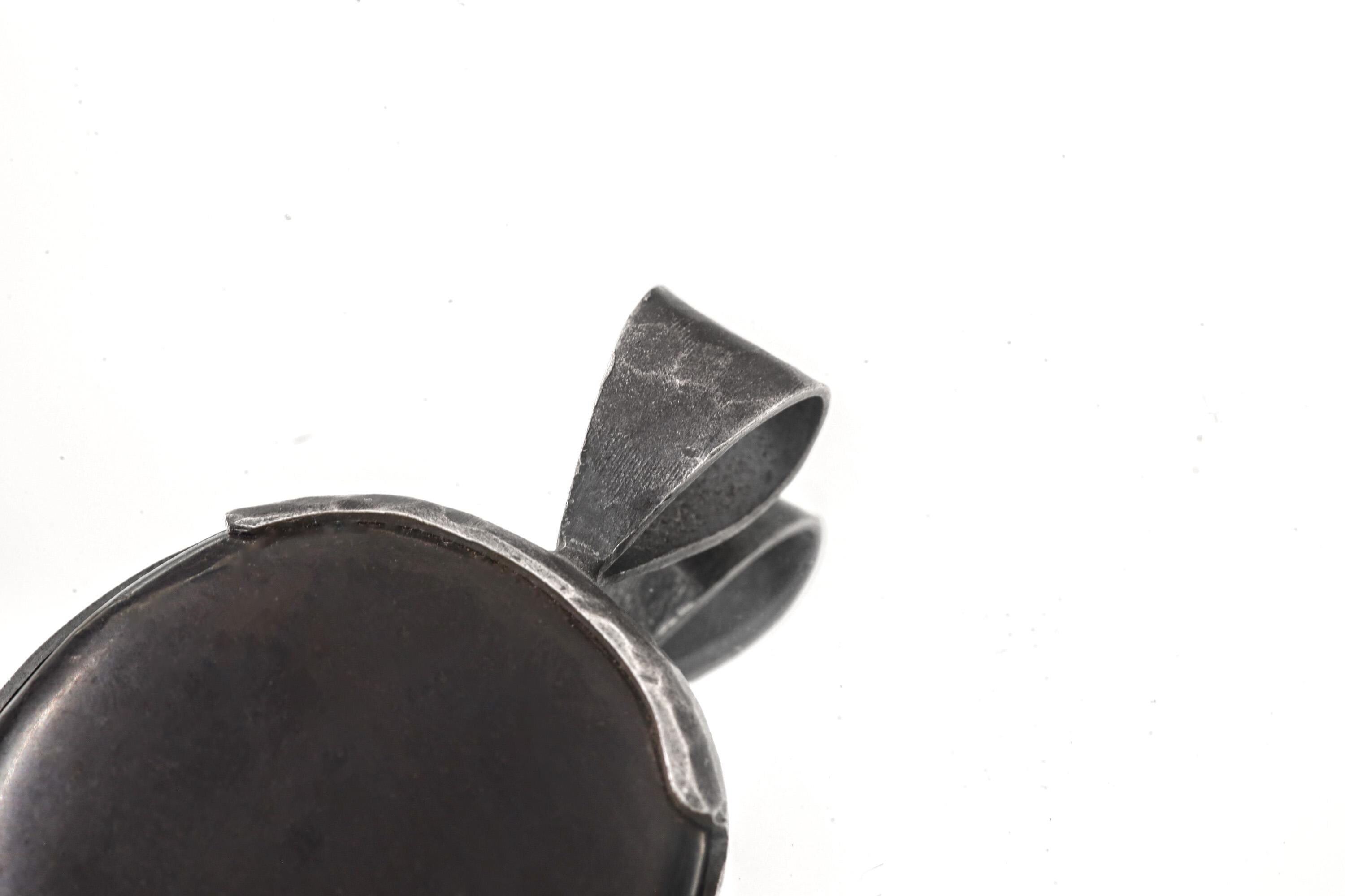 Hammered Sterling Silver Pyrite Pendant: Solar Plexus Chakra, Leo Zodiac