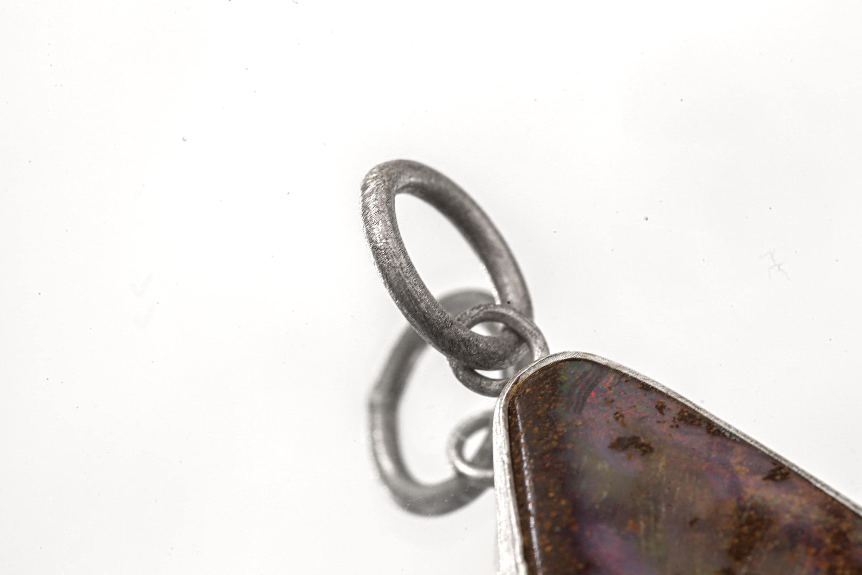 Pink Boulder Opal Pendant: 925 Silver, Australian Gemstone