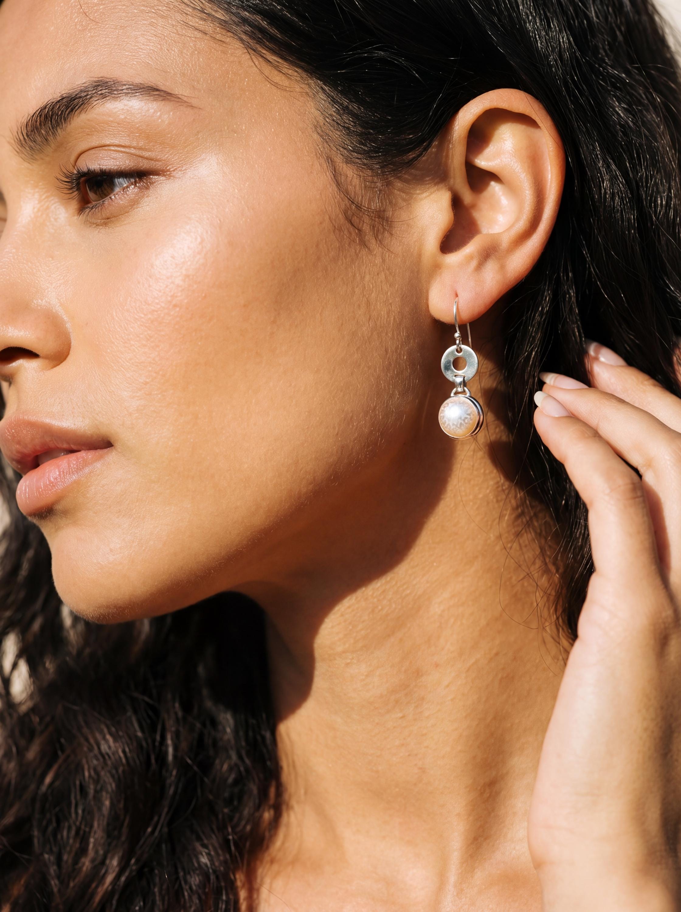 Sterling Silver Pearl Drop Earrings: Classic Luminous Dangle Jewelry