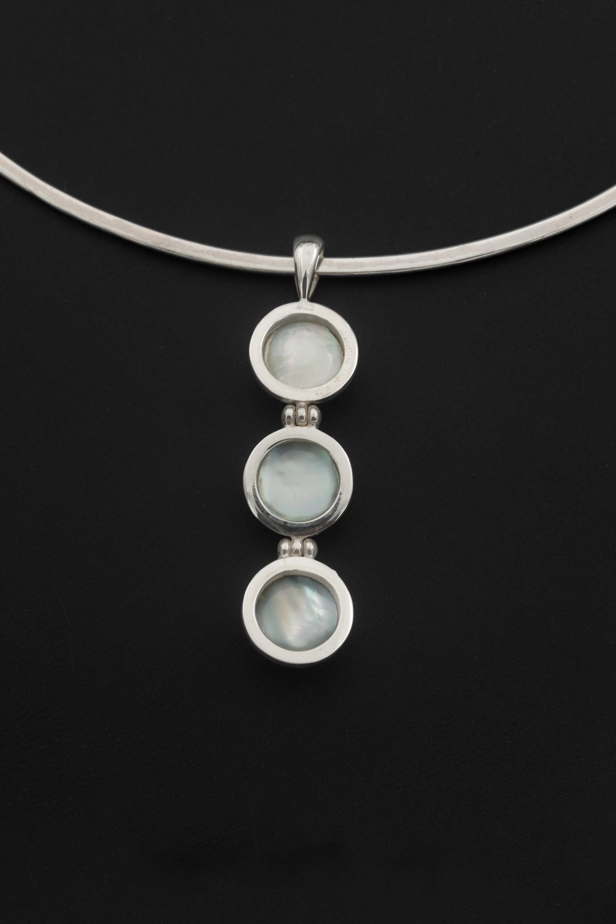 Triple Black Pearl Drop Pendant, 925 Sterling Silver, Elegant Minimalist Ocean Jewelry