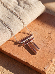 Red Kyanite Mica Pendant, 925 Sterling Silver Boho Necklace