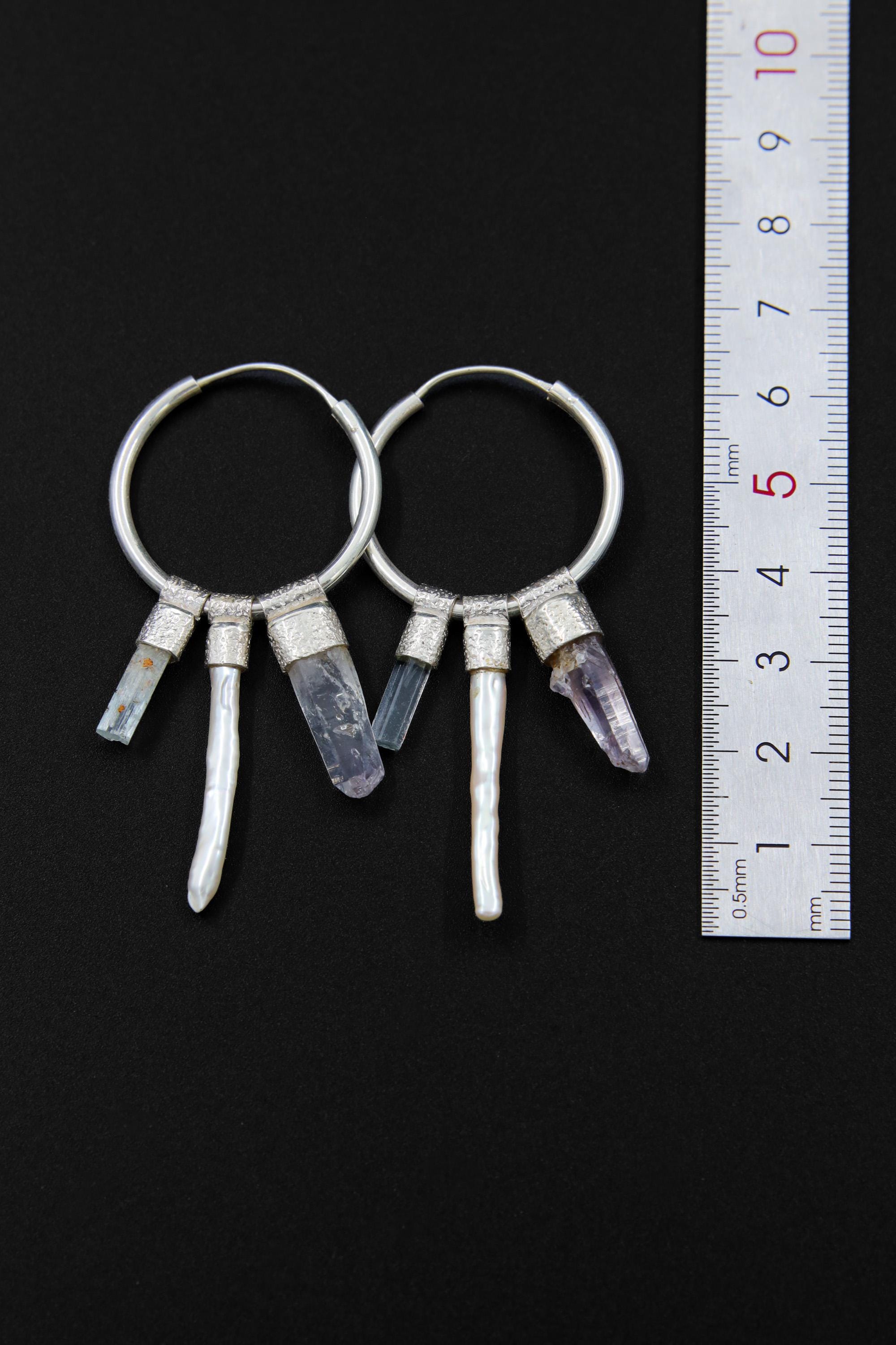 Vera Cruz Amethyst & Pearl Sterling Silver Earrings: Chakra Healing