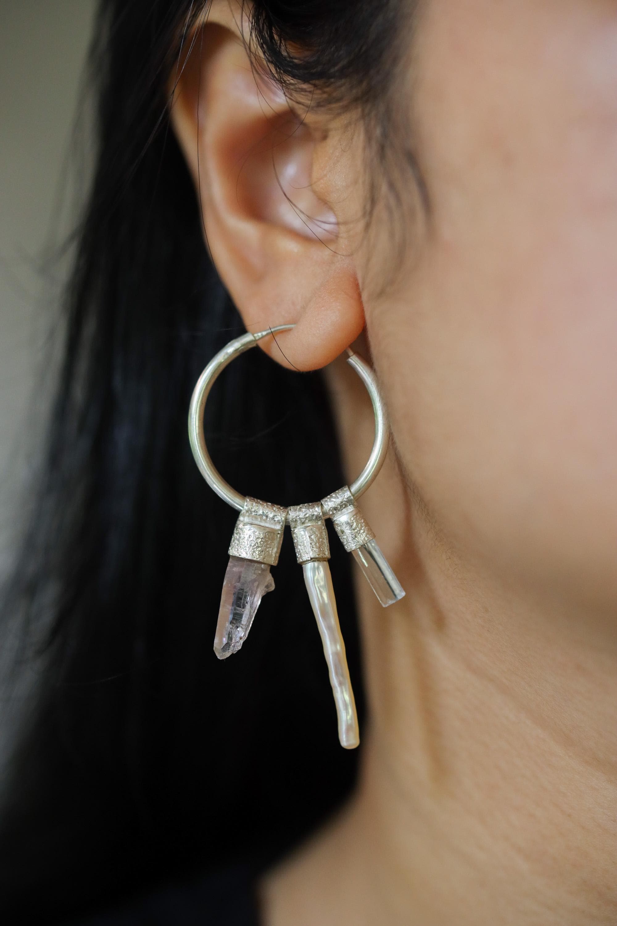 Vera Cruz Amethyst & Pearl Sterling Silver Earrings: Chakra Healing