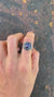 Round Brazilian Lapiz Lazuli - Oxidised Rustick Textured Dome Set- 925 Sterling Silver - Crystal Ring