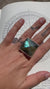 Unique Crystal Ring with Flashy Big Labradorite Pyramid in 925 Sterling Silver, Adjustable Ring Heavy Set Textured Band, Sizes 5-10 US