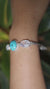 Turquoise Moonstone Silver Bracelet, Snake Chain Bracelet, 925 Sterling Silver, Oval Turquoise Center, Moonstone Bracelet, Healing Jewelry