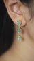 Blue Apatite Gemstone Earrings: Gold Plated Sterling Silver Teardrop Dangle
