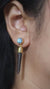 Blue Moonstone Smoky Quartz Earrings 18k Gold Plated 925 Silver Stud Dangles Root Crown Chakra Gift Jewelry