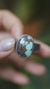 Tibetan Turquoise Ring 925 Sterling Silver Oxidized Hammered Band Mens Size 11 Throat Chakra Gift