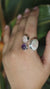 Multi Stone Silver Ring Pearl Amethyst Rose Quartz Adjustable Open Band Soft Pastel Crystal Jewelry Gift