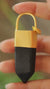 Large Smoky Quartz Point Pendant, High-Grade Dark Crystal with Thick Bronze Cap, 18K Gold-Plated, 7cm Statement Piece, Unique Gift NO/04