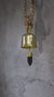 Smoky Quartz Crystal Bell, 18k Gold Plated Bronze Hanging Prayer Bell, Grounding Ritual Decor, Spiritual Gift