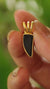 Onyx Triangle Pendant: 18k Gold-Plated Sterling Silver, Root Chakra