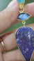 Lapis Lazuli Apatite Labradorite Pendant 925 Silver Gold Plated Brushed Texture Blue Gemstone Jewelry
